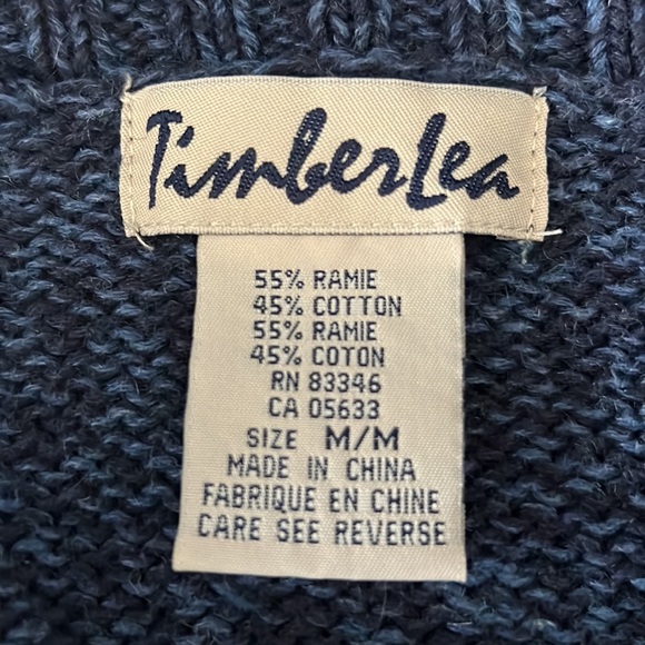 Vintage Timber Lea Moose Embellished Ramie/Cotton Cardigan Medium - Picture 6 of 6